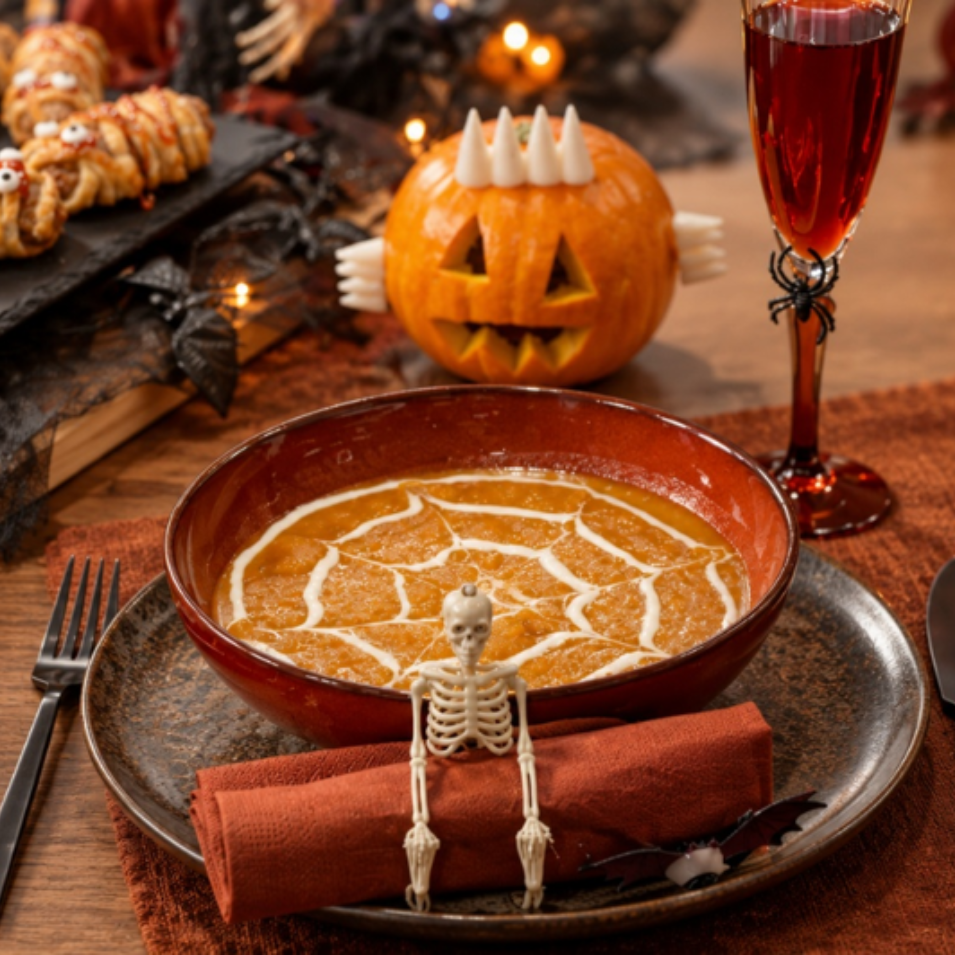 Geroosterde Pompoensoep voor Halloween 