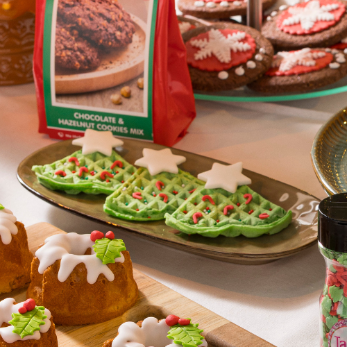 Feestelijke kerst wafels