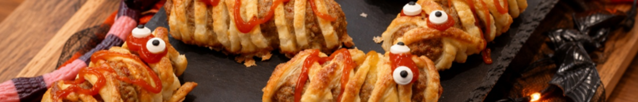 Mummie Saucijzenbroodjes voor Halloween