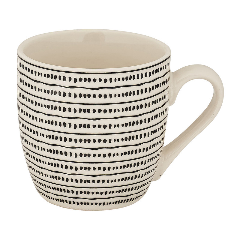 Mok print - zwart - set van 4 - 160 ml