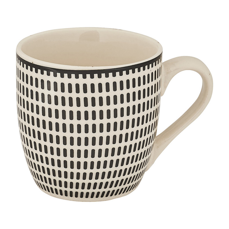 Mok print - zwart - set van 4 - 160 ml