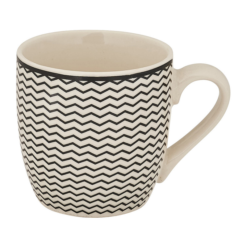 Mok print - zwart - set van 4 - 160 ml