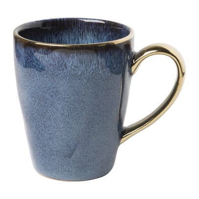 Mok met gouden oortje - blauw - 250 ml 