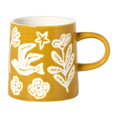 Mok vogel - okergeel - 450 ml