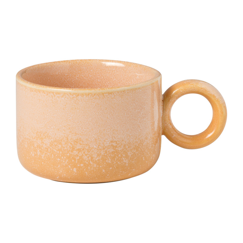 Mok gevlekt met rond oortje - roze - 300 ml