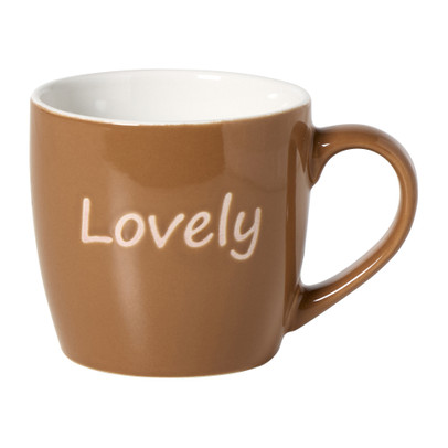 Mok lovely - bruin/roze - 325 ml