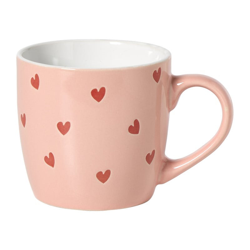 Mok hartjes - bruin/rood - ml