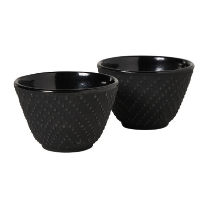 Theekopjes Yuka - set van 2 - zwart
