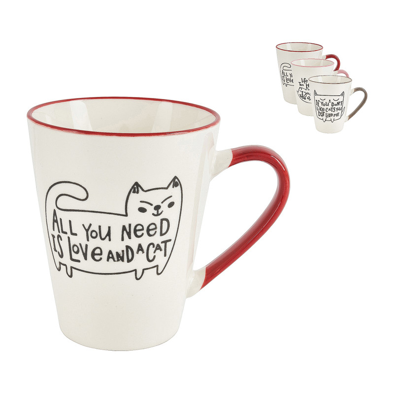 Mok poes met tekst - diverse varianten - 30 cl 