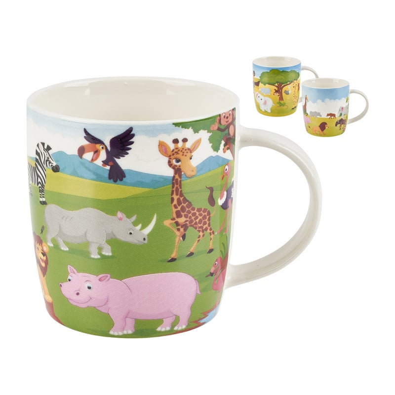 Mok met dieren - diverse varianten - 33 cl