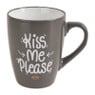 Mok kiss me please - grijs - 300 ml