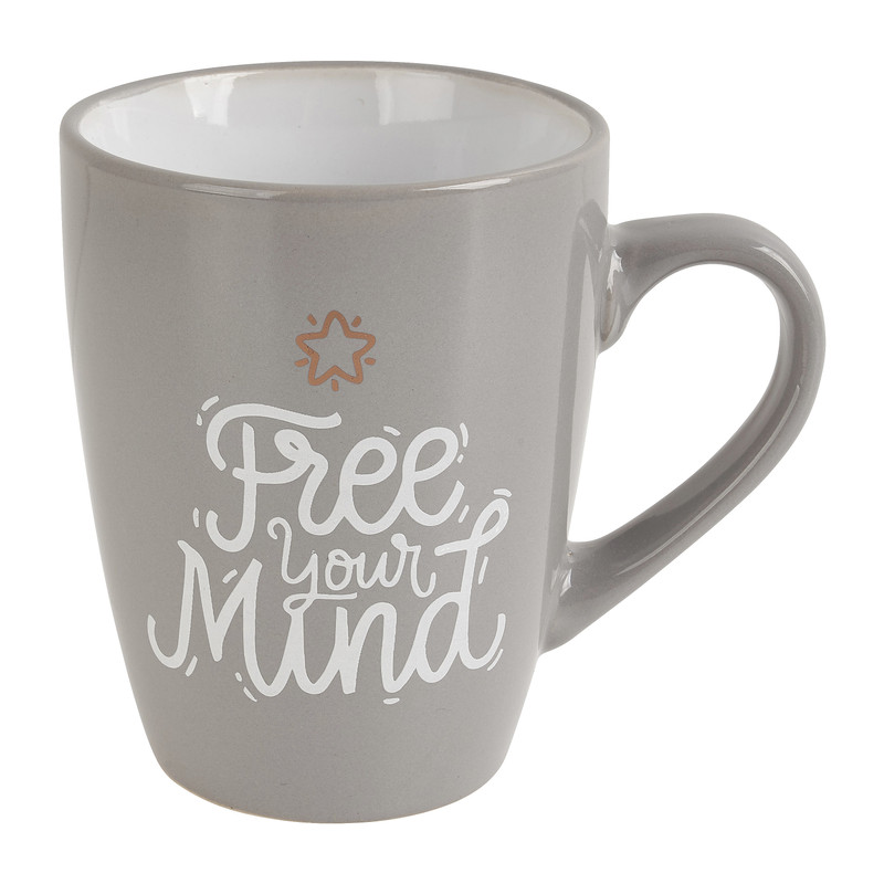 Mok free your mind - grijs - 30 cl