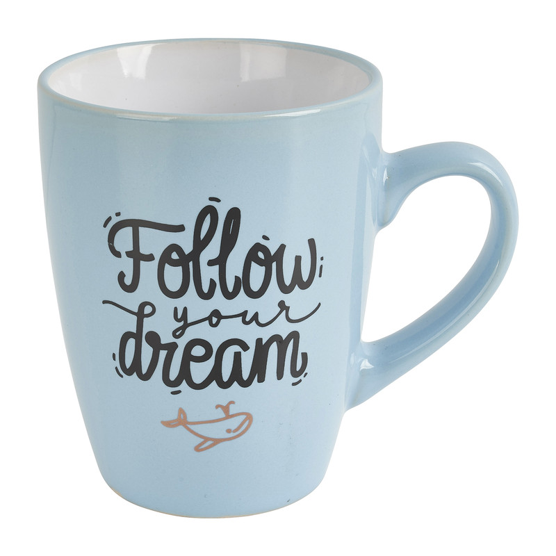 Mok follow your dreams - blauw - 30 cl