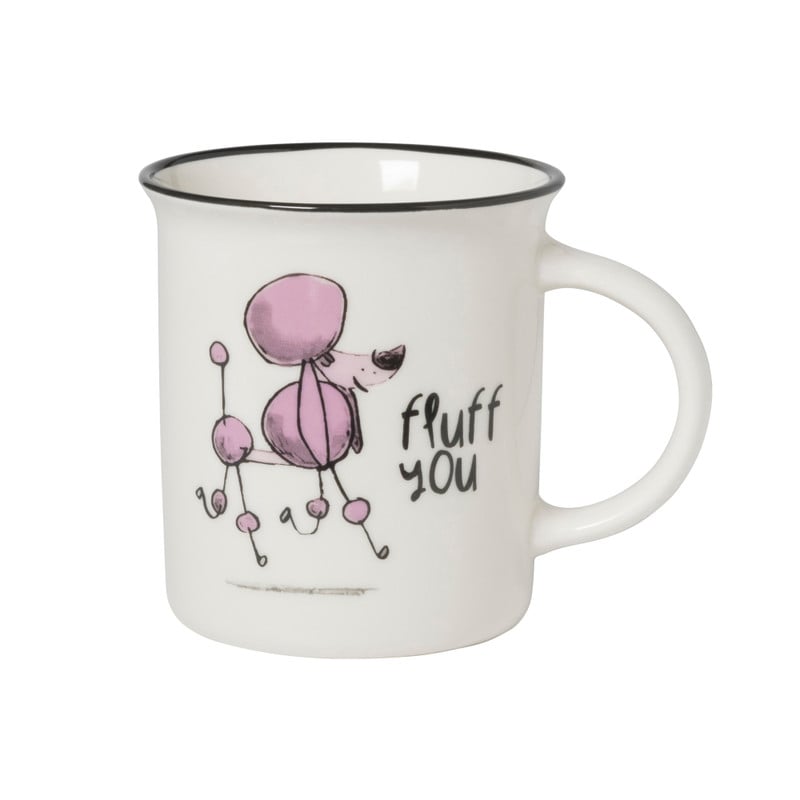 Mok met hond - wit - 300 ml - diverse varianten