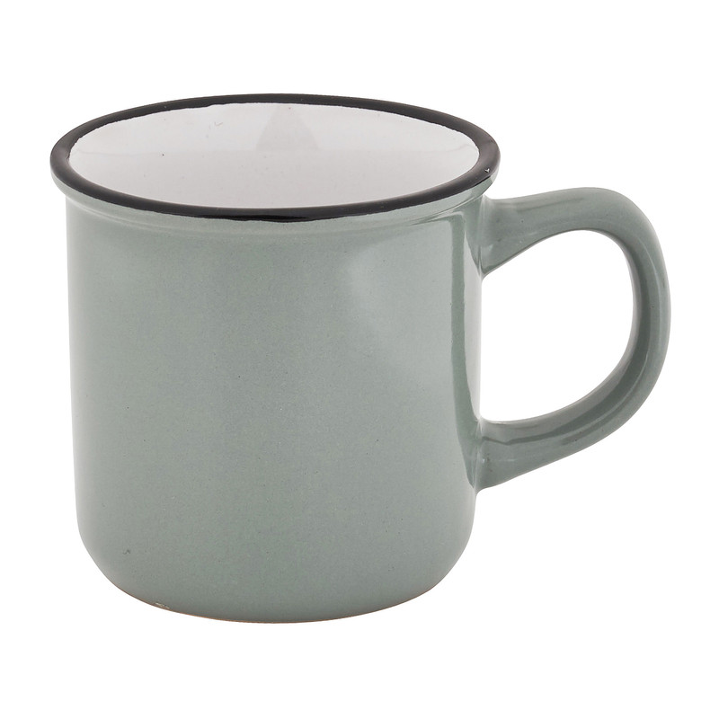 Mok met zwarte rand - grijs - 33 cl 