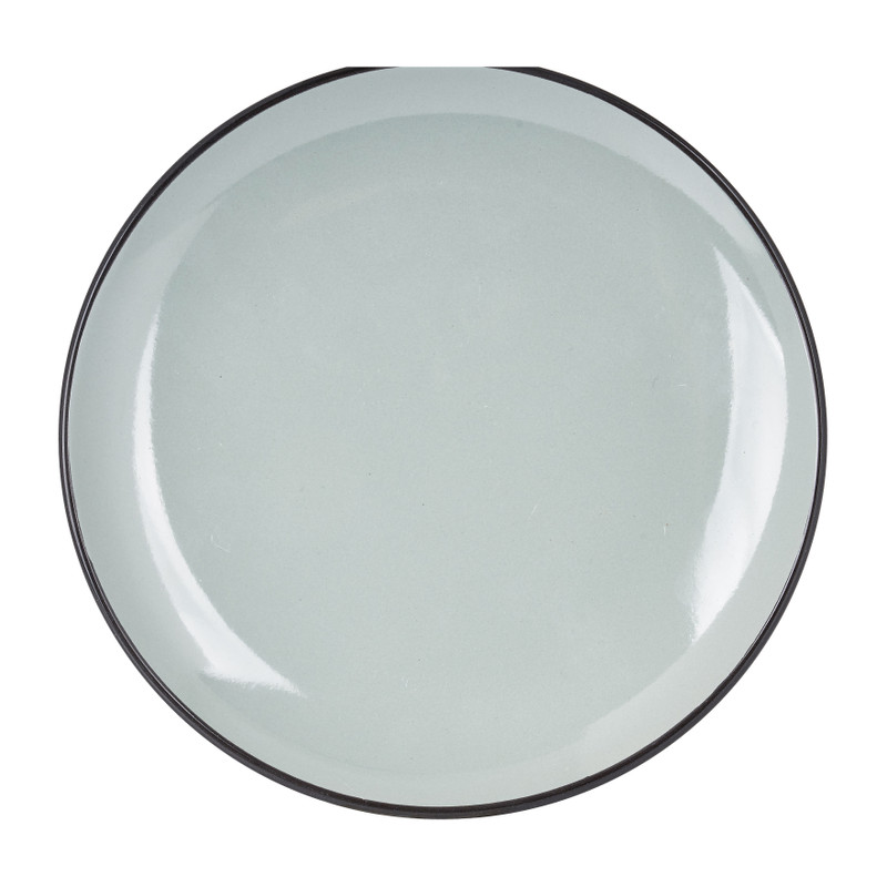 Bord met zwarte rand - grijs - ø20 cm