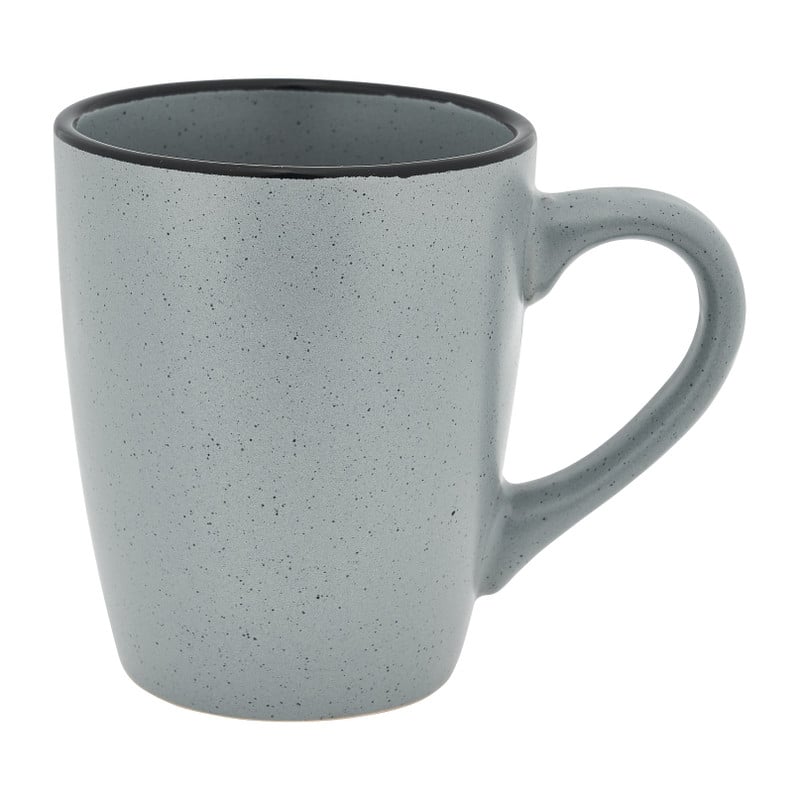 Mok gespikkeld met zwarte rand - diverse kleuren - 28 cl 