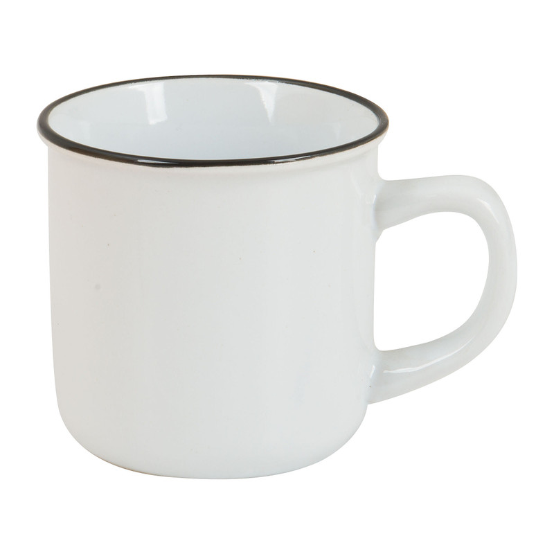 Mok wit met zwarte rand - 300 ml