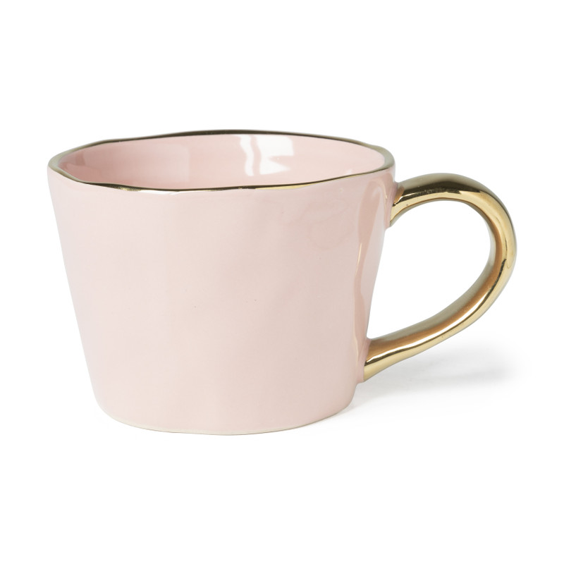 Mok met gouden oor - roze - 300 ml