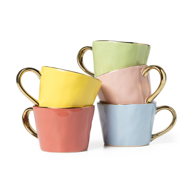 Mok met gouden oor - groen - 300 ml