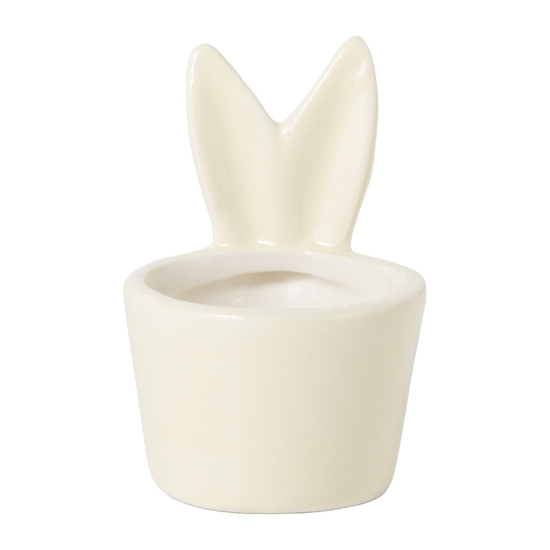 Eierdopje met oren - diverse kleuren - 6,5x6,7x8 cm