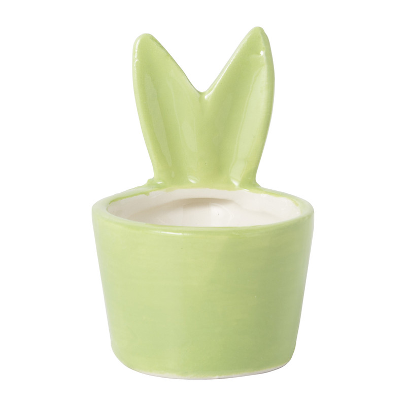 Eierdopje met oren - diverse kleuren - 6,5x6,7x8 cm