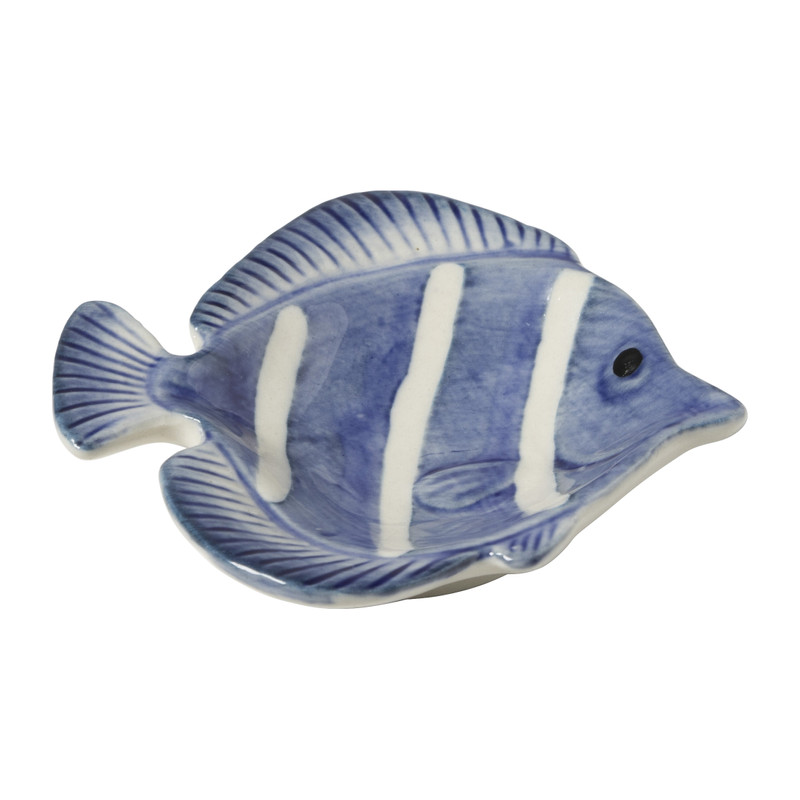 Schaaltje vis gestreept - stoneware - 8x8x2 cm