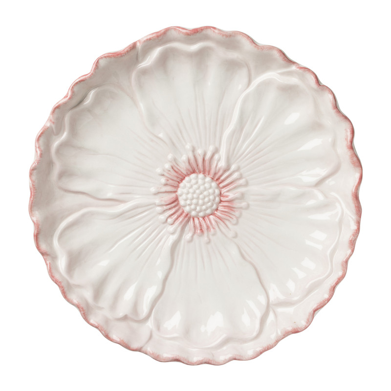 Dinerbord bloem - roze - ?26x3 cm
