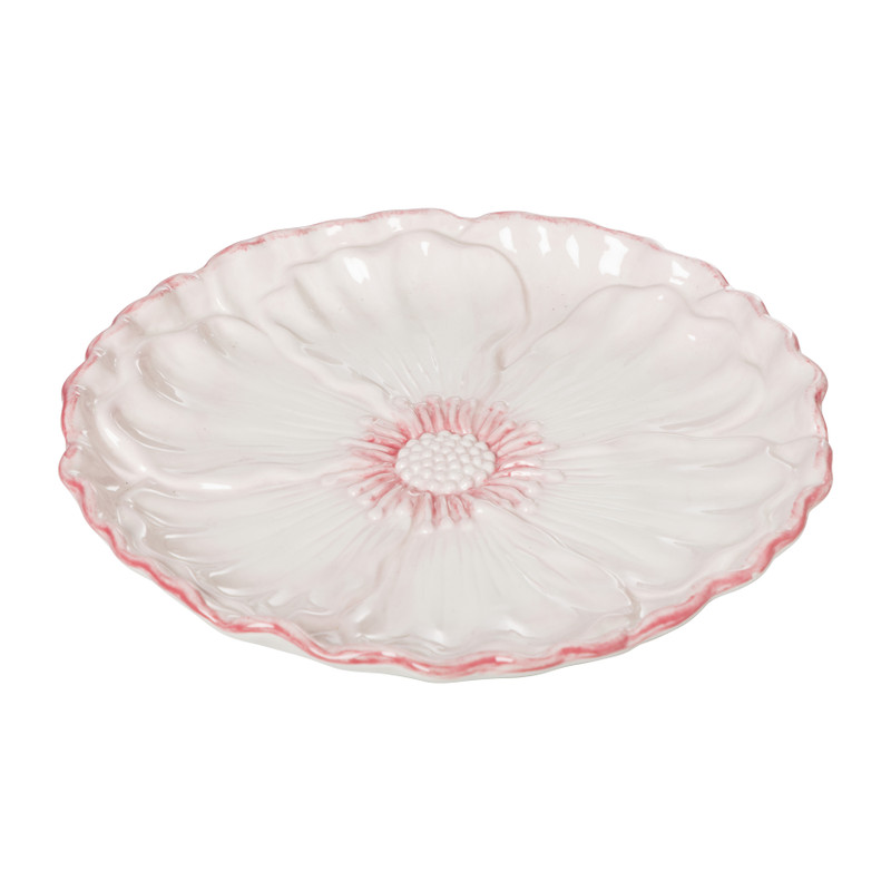 Dinerbord bloem - roze - ø26x3 cm