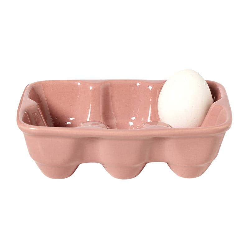 Eierhouder keramiek 6 eieren - roze