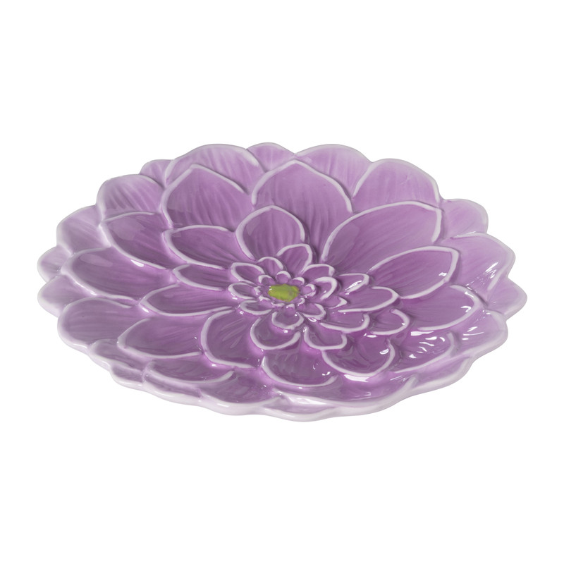 Ontbijtbord bloem - lila - ø22.4 cm