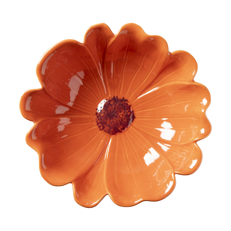 Schaal bloem - oranje - ø31.8x9.8 cm