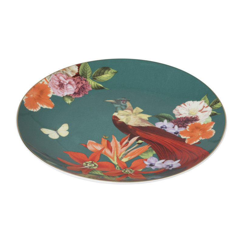 Ontbijtbord vogel - groen - ø20 cm