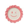 Gebaksbordje smile - roze/rood - ø18 cm