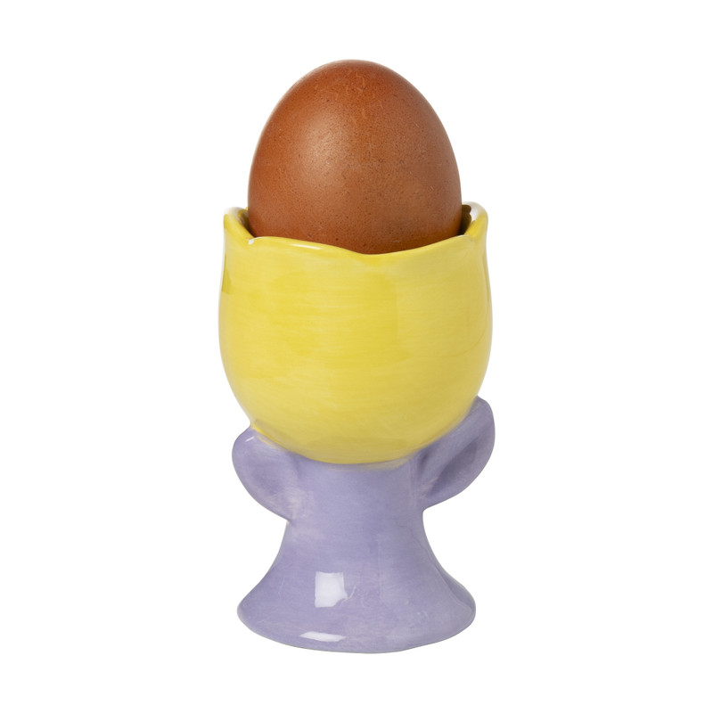Eierdopje tulp - lila/geel - ø5.6x8.7 cm