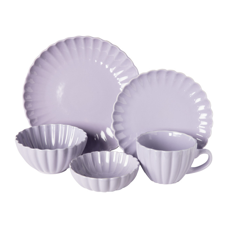 Schaal geschulpt  - lila - ø14x6.8 cm