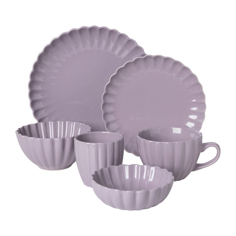 Mok geschulpt - lila - 300 ml