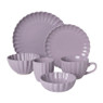 Ontbijtbord geschulpt - lila - ø20.4x2.4 cm
