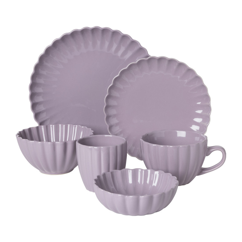 Dinerbord geschulpt - lila - ø25.6x3 cm