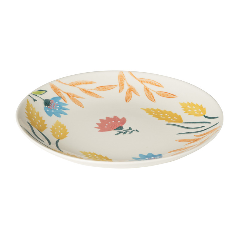 Ontbijtbord bloemen - multikleur - ø21x2.5 cm
