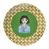 Ontbijtbord flower lady - geel/groen - ø21x2 cm