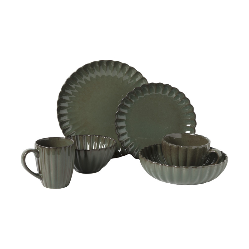 Diep bord Caro - groen - ø20.4x5.5 cm