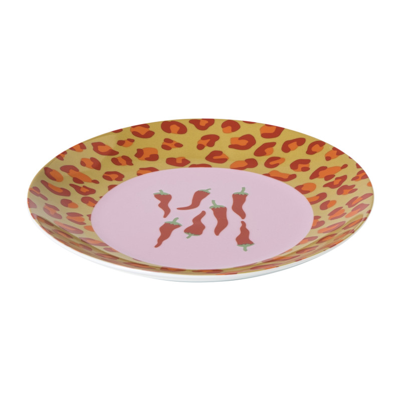 Ontbijtbord chili pepers - roze/rood - ø21x2 cm