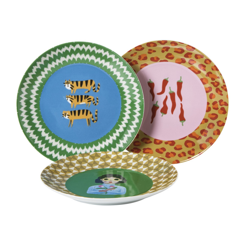 Ontbijtbord chili pepers - roze/rood - ø21x2 cm