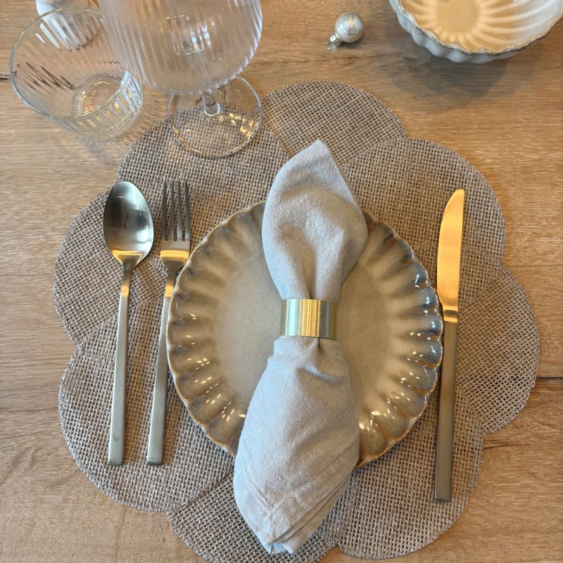 Dinerbord Caro - beige - ø25.6x3 cm 