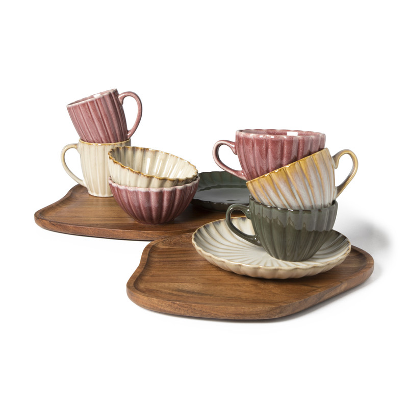 Diep bord Caro - beige - ø20.4x5.5 cm