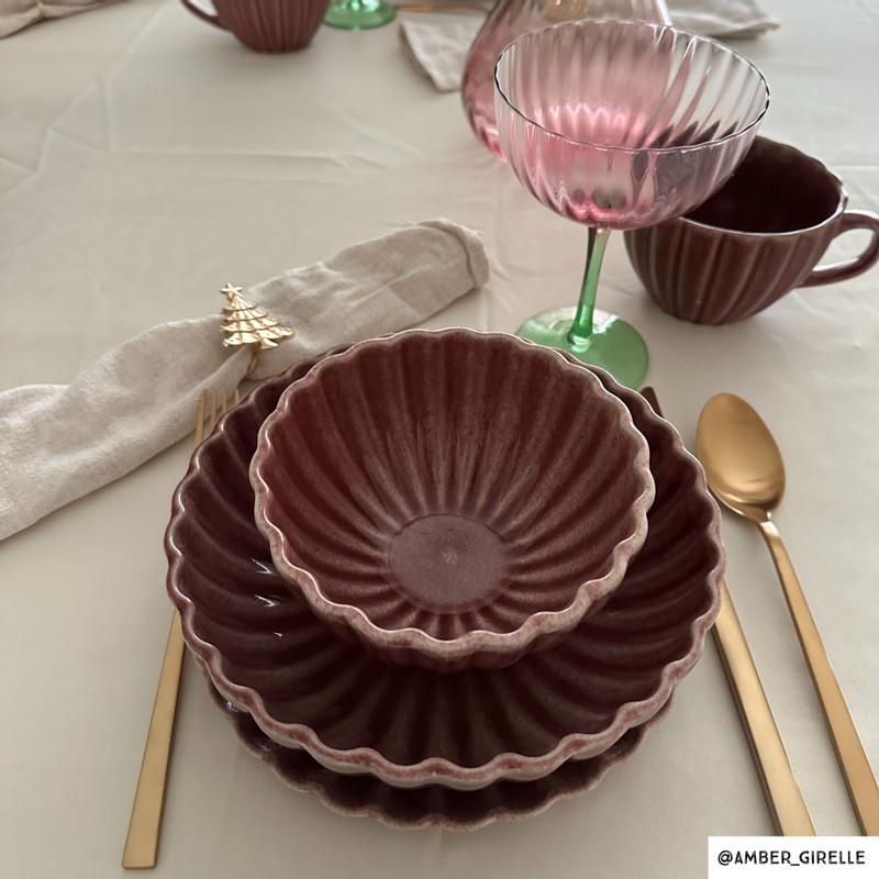 Ontbijtbord Caro - bordeauxrood - ø20.4x2.4 cm