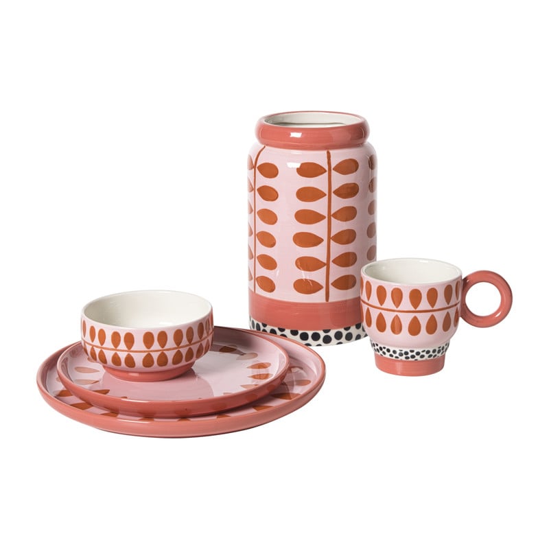 Ontbijtbord jolie - roze - ø21x2.1 cm