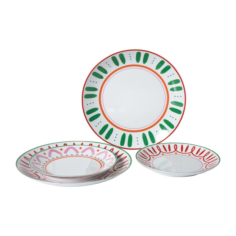 Dinerbord holly jolly - rood - ø26.8x2.8 cm