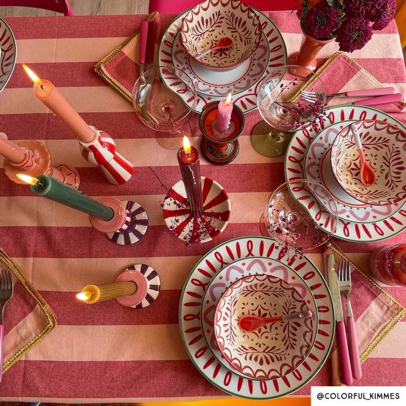 Dinerbord holly jolly - rood - ø26.8x2.8 cm